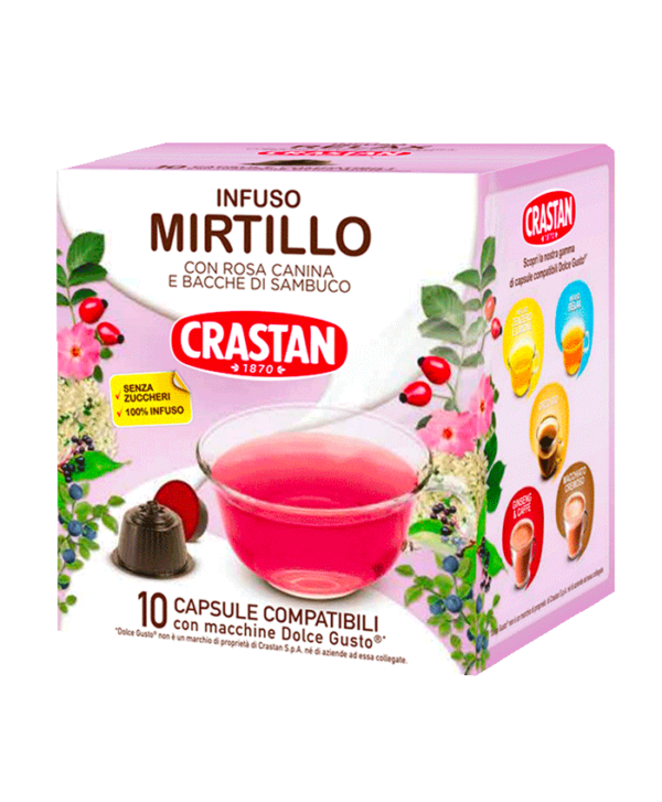 capsule infuso mirtillo compatibili dolce gusto crastan