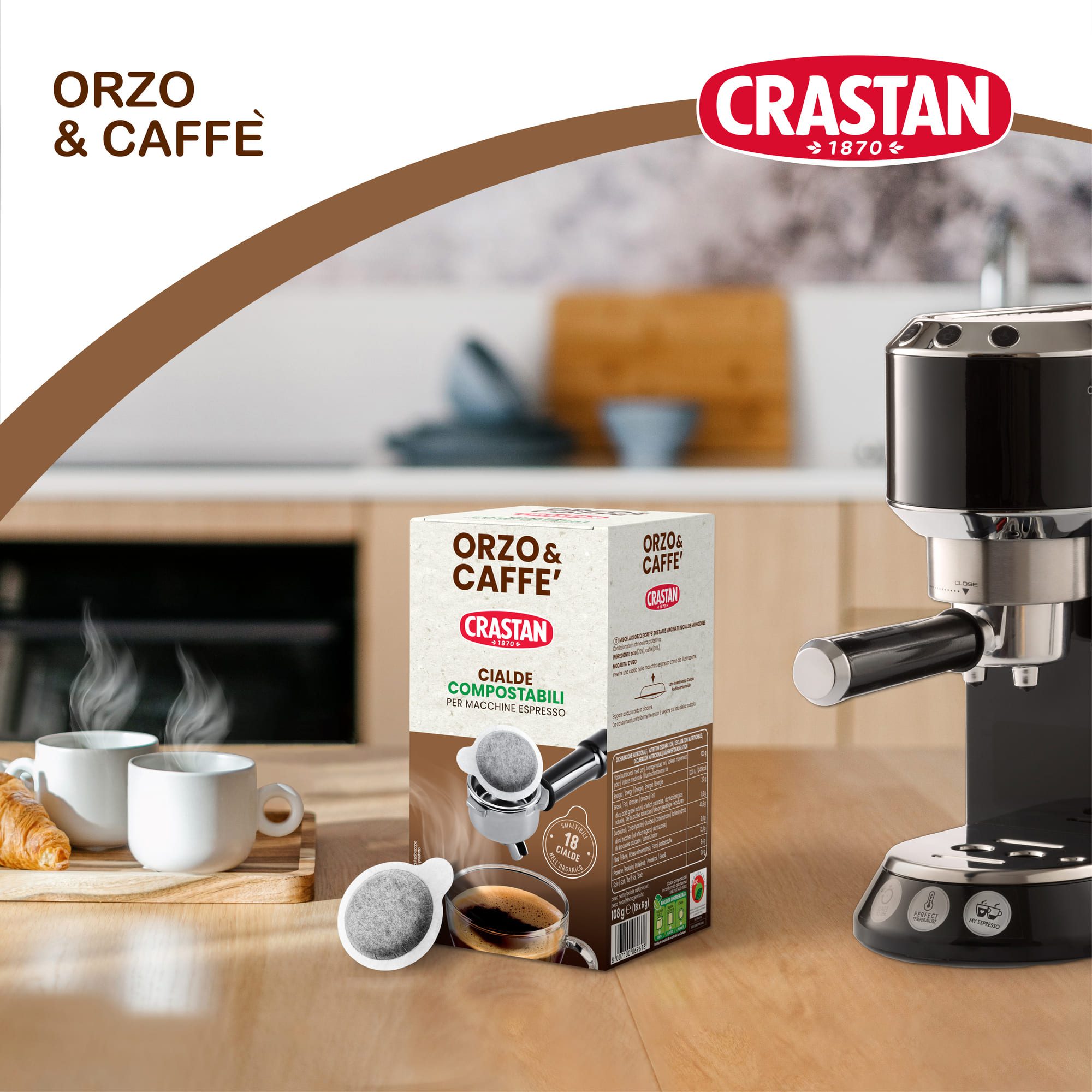 Orzo & Caffè - Cialde ESE Ø 44 mm - CRASTAN