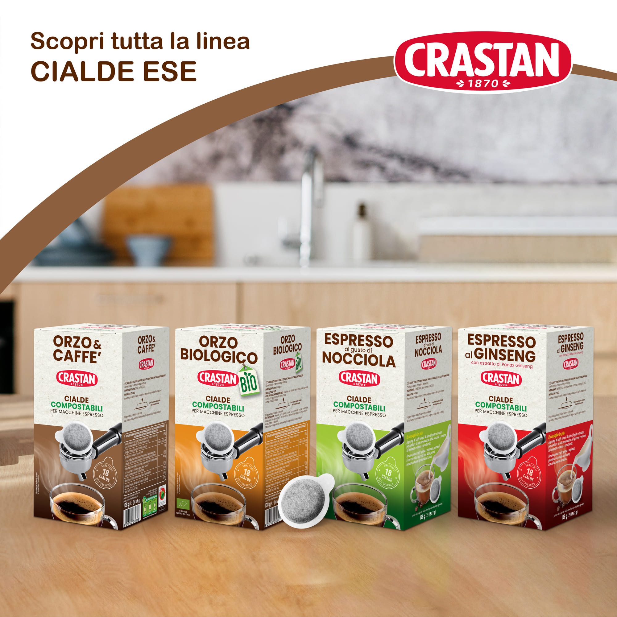 Orzo & Caffè - Cialde ESE Ø 44 mm - CRASTAN