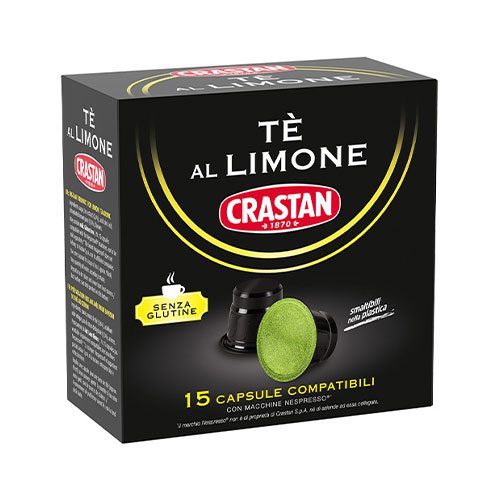 Nuovo gusto Crastan in capsule compatibili Nespresso®: Tè al Limone per una pausa buona, veloce e naturalmente gustosa.